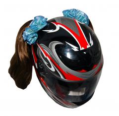 Brown Motorcycle Helmet Pigtail